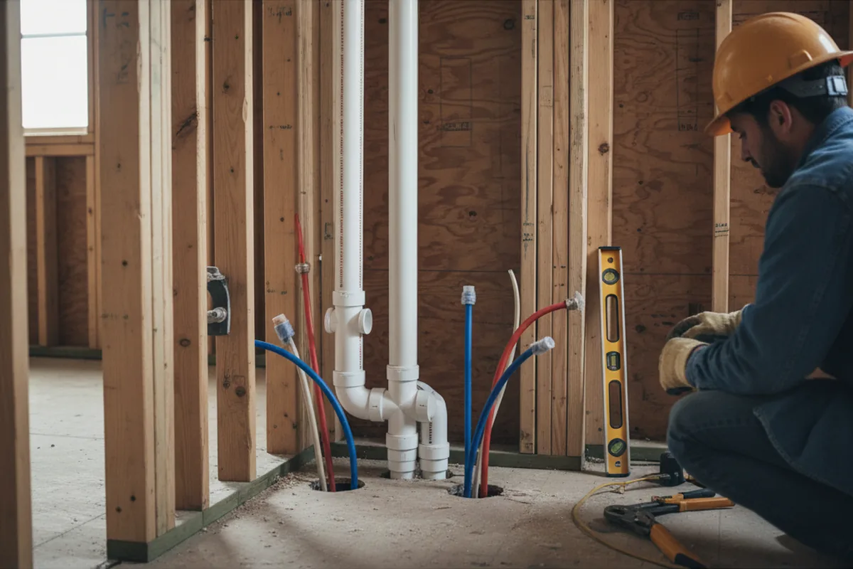 Drain and supply rough-in during Toilet Repair and Installation in Nerinx