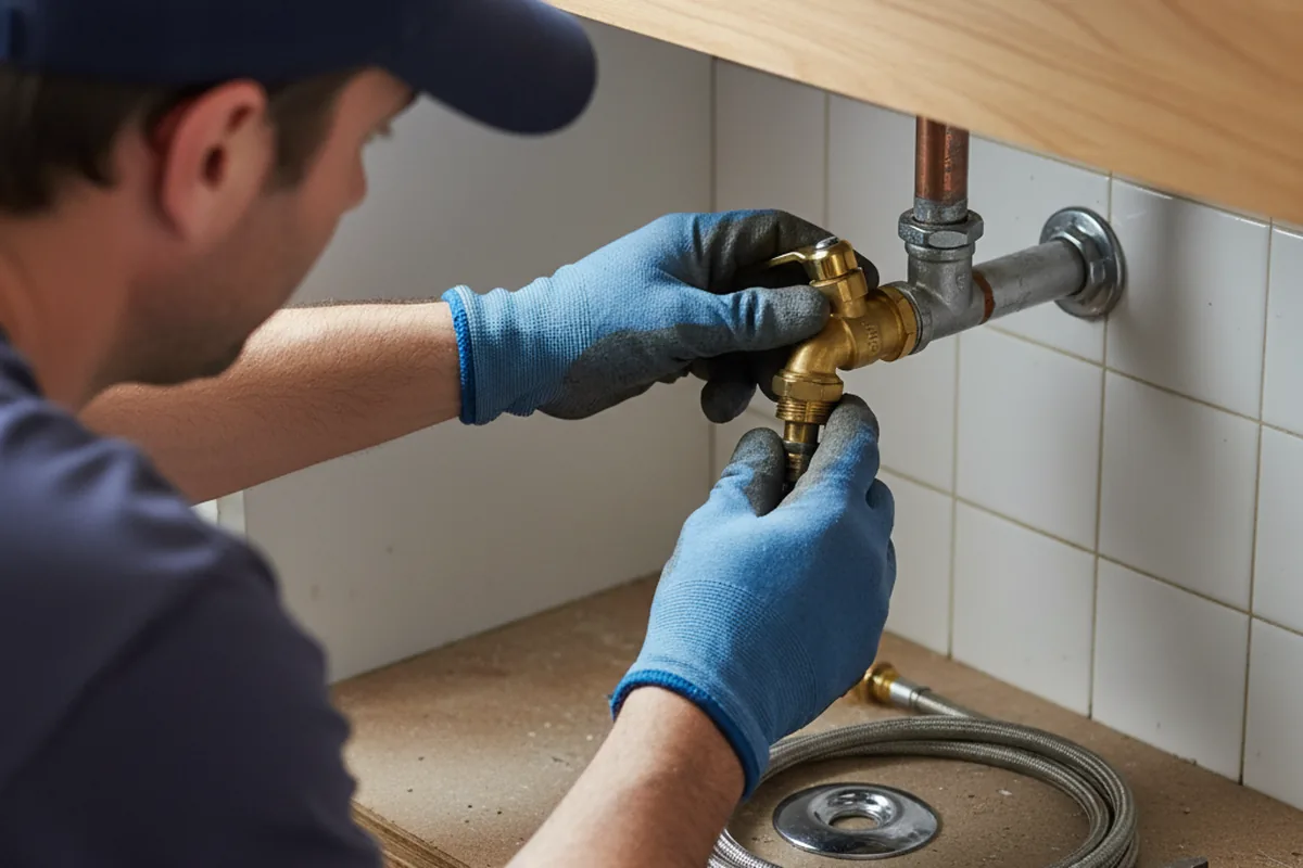 Shutoff valve and fitting work during Burst Pipe Repair in Nerinx